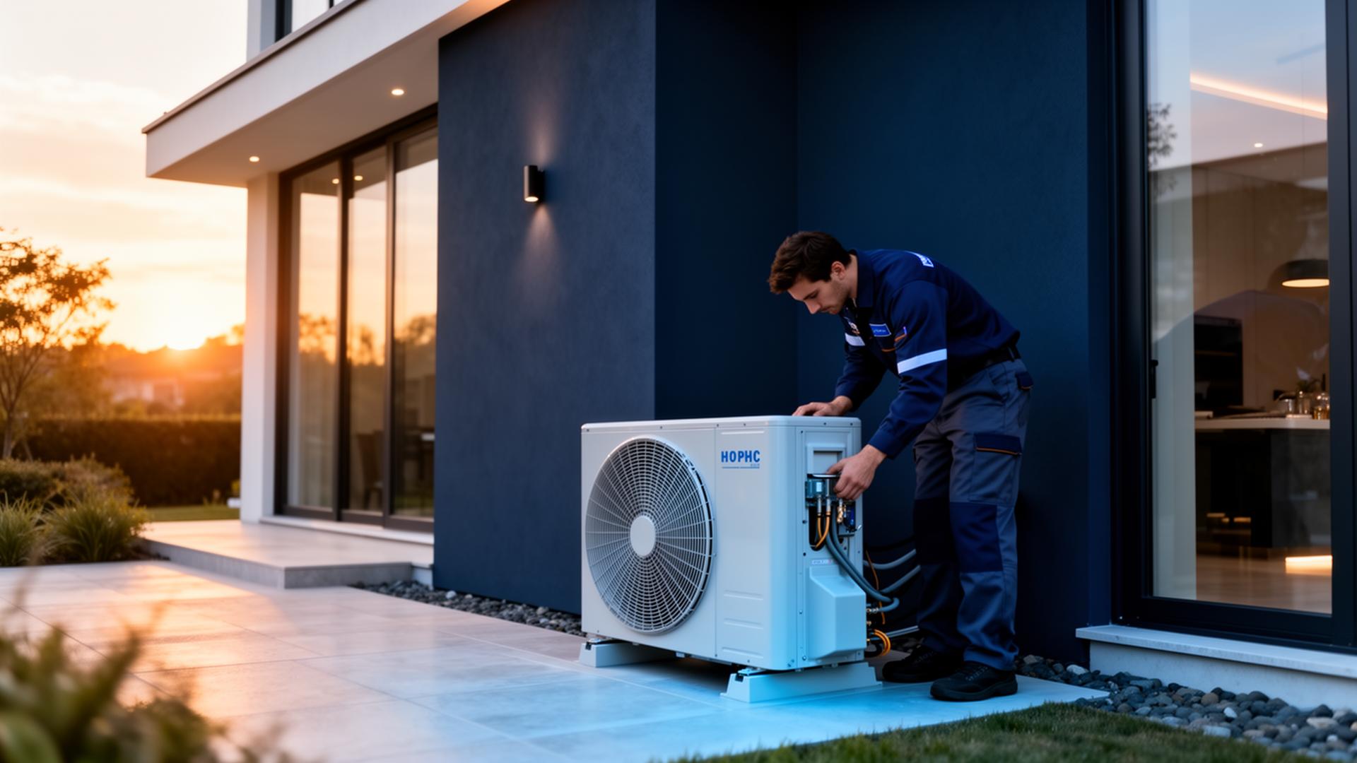 Summit Air technician installing premium HVAC system at a Downers Grove home